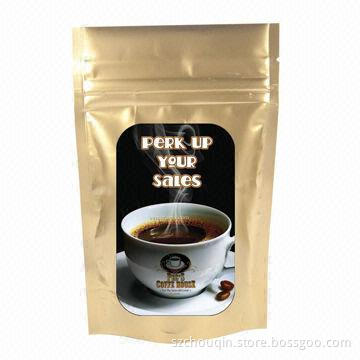 Stand up Plastic Coffee Bean Bag, One Way Degassig Valve and Food Grade Material, Moisture Proof